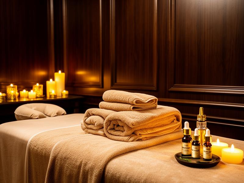 Therapist performing a signature gel massage in a candlelit luxury spa room
